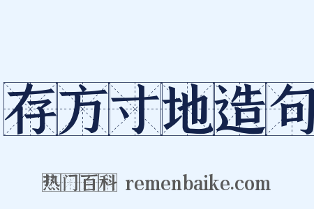 存方寸地造句是什么意思的图片